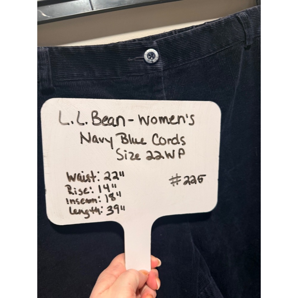 LL Bean Womens Classic Fit Curvy Corduroy Pants‎ Navy Blue Size 22WP Petite - Picture 7 of 8